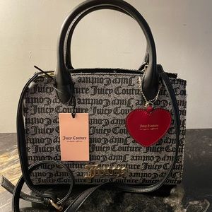 Juicy Couture Black Beige Best Sellers Ladylike Satchel